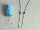 Condensador electroltico y diodos rectificadores